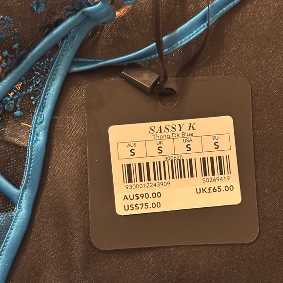 Honey Birdette Sassy K 34B M S Blue Lace Bra Set - Picture 5 of 9